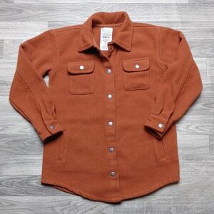FORNIA Kids Unisex Classy Burnt Orange Pea CoatSnap Buttons.